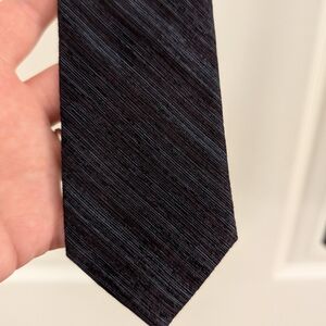 Calvin Klein Navy Striped Tie Silk
